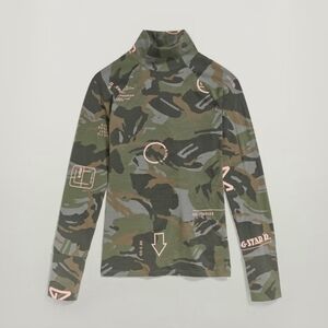 NEW G-Star Camo Slim Fit Turtleneck Size Small